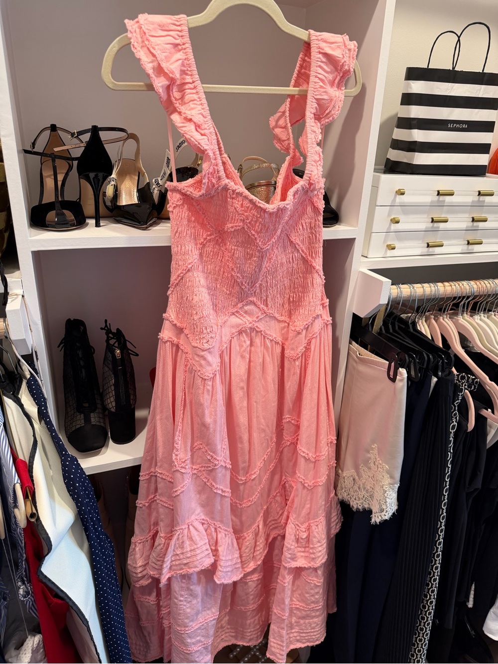 LoveShackFancy Pink Ruffled Maxi Dress - Picture 3 of 3